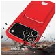 Mobigear Lanyard Card iPhone 17 Pro Max Siliconen Hoesje met koord en Pasjeshouder - Rood