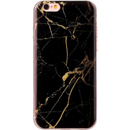 Mobigear Marble iPhone 6s Hoesje Flexibel TPU Backcover - Zwart