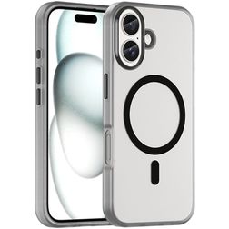 Mobigear Shockproof iPhone 16 MagSafe Hoesje Flexibel TPU Backcover - Transparant / Zwart