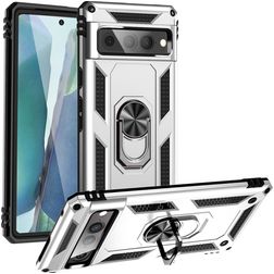 Mobigear Armor Ring Google Pixel 7 Pro Hoesje Hardcase Backcover Shockproof met Ringhouder - Zilver