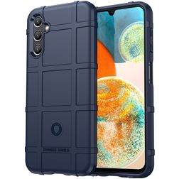 Mobigear Rugged Shield Samsung Galaxy A14 Hoesje Flexibel TPU Backcover Shockproof - Blauw