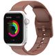Mobigear Dashed Siliconen Apple Watch Bandje Gespsluiting - 49/46/45/44 mm - Bruin