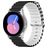 Mobigear Ocean Siliconen Smartwatch Bandje Gespsluiting - Universeel 22 mm connector - Zwart / Wit