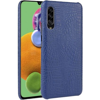 Mobigear Croco Samsung Galaxy A90 Hoesje Hardcase Backcover - Blauw