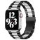 Mobigear Antwerp Stalen Apple Watch Bandje Vouwsluiting - 42/41/40/38 mm - Zwart / Wit