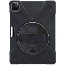 Xccess Survivor All-round iPad Air 4 (2020) Hoes Hard Kunststof,Siliconen Backcover + Schouderband + Standaard - Zwart