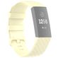 Mobigear Cross Siliconen Fitbit Charge 4 Bandje Gespsluiting - Geel