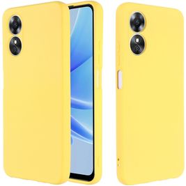 Mobigear Rubber Touch OPPO A17 Siliconen Hoesje Backcover - Geel