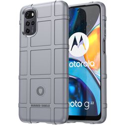 Mobigear Rugged Shield Motorola Moto G22 Hoesje Flexibel TPU Backcover Shockproof - Grijs