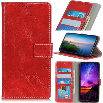Mobigear Basic Samsung Galaxy A20e Hoesje Bookcase Portemonnee - Rood