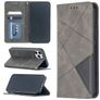 Mobigear Rhombus Slim iPhone 12 Hoesje Bookcase - Grijs