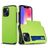 Mobigear Card iPhone 15 Plus Hoesje Hardcase Backcover Shockproof met Pasjeshouder - Groen