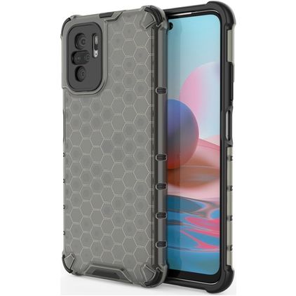 Mobigear Honeycomb Xiaomi Redmi Note 10S Hoesje Hardcase Backcover Shockproof - Zwart