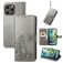Mobigear Clover iPhone 15 Pro Max Hoesje Bookcase Portemonnee - Grijs
