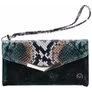 Mobilize Gelly Velvet iPhone 12 Hoesje Uitneembare 2in1 Clutch - Green Snake
