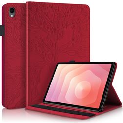 Mobigear Tree Samsung Galaxy Tab S11 Hoes + Stylus Houder - Rood