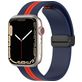 Mobigear Stripe Mag Siliconen Apple Watch Bandje Magneetsluiting - 42/41/40/38 mm - Rood / Marineblauw