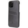 Fierre Shann Premium Card iPhone 12 Pro Hoesje Backcover met Pasjeshouder - Grijs