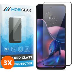 Mobigear Premium Motorola Edge (2022) Glazen Screenprotector - Case Friendly - Zwart (3-Pack)