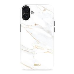 MIO iPhone 16 MagSafe Hoesje Hardcase Backcover - White Marble