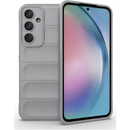 Mobigear Bumpy Samsung Galaxy A55 Hoesje Flexibel TPU Backcover - Grijs