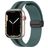 Mobigear Stripe Mag Siliconen Apple Watch Bandje Magneetsluiting - 42/41/40/38 mm - Zwart / Groen