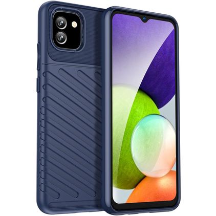 Mobigear Groove Samsung Galaxy A03 Hoesje Flexibel TPU Backcover - Blauw