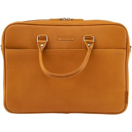 Valenta Laptop leather Echt Leer Laptop Aktetas 15.6 inch Laptoptas + Handvat - Camel