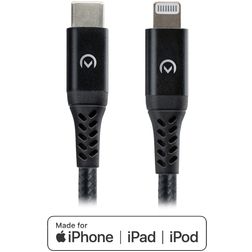 Mobilize Strong Nylon USB-C naar Apple Lightning Kabel MFI 2 m - Zwart