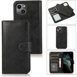 Mobigear Wallet iPhone 13 Pro Max Hoesje Uitneembare 2in1 Bookcase Portemonnee - Zwart