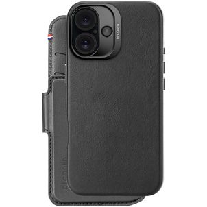 Decoded Detachable Wallet iPhone 16 MagSafe Hoesje Echt Leer Uitneembare 2in1 Bookcase Portemonnee - Zwart