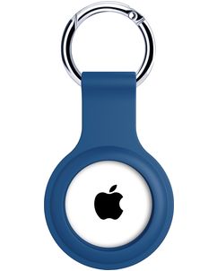 Xccess Keychain Apple AirTag Hoesje Flexibel Siliconen Sleutelhanger - Blauw
