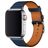 Mobigear Torino Leren Apple Watch Bandje Gespsluiting - 49/46/45/44 mm - Donkerblauw