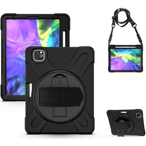 Mobigear SureGrip XGuard iPad Pro 11 Inch (2022) Hoes Hard Kunststof,Siliconen Backcover + Stylus Houder + Schouderband + Standaard - Zwart