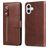 Mobigear Zipper iPhone 17 Hoesje Bookcase Portemonnee - Bruin