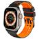 Mobigear Aero Armor Siliconen Apple Watch Bandje Gespsluiting - 49/46/45/44 mm - Zwart / Oranje