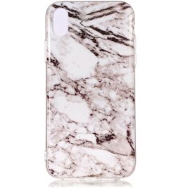 Mobigear Marble iPhone XS Max Hoesje Flexibel TPU Backcover - Wit Mobigear Marble iPhone XS Max Hoesje Flexibel TPU Backcover - Wit