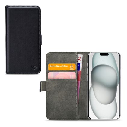 Mobilize Classic Gelly Wallet iPhone 15 Plus Hoesje Bookcase Portemonnee - Zwart