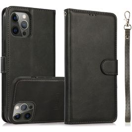 Mobigear Wallet iPhone 16 Pro Hoesje Uitneembare 2in1 Bookcase Portemonnee - Zwart