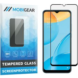 Mobigear Premium OPPO A15 Glazen Screenprotector - Case Friendly - Zwart