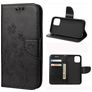 Mobigear Flowers iPhone 12 Hoesje Bookcase Portemonnee - Zwart