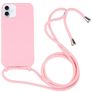 Mobigear Lanyard iPhone 16 Siliconen Hoesje met koord - Roze