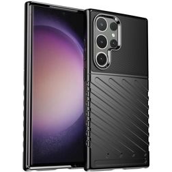 Mobigear Groove Samsung Galaxy S24 Ultra Hoesje Flexibel TPU Backcover - Zwart