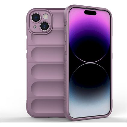 Mobigear Bumpy iPhone 15 Plus Hoesje Flexibel TPU Backcover - Paars