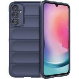Mobigear Bumpy Samsung Galaxy A24 Hoesje Flexibel TPU Backcover - Donkerblauw