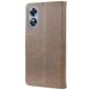 Mobigear Flowers OPPO A17 Hoesje Bookcase Portemonnee - Grijs
