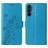 Mobigear Flowers Samsung Galaxy A17 Hoesje Bookcase Portemonnee - Blauw