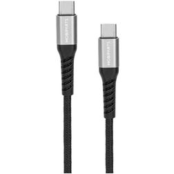 Mobiparts Woven Cable USB-C naar USB-C Kabel 1.5 Meter - Zwart