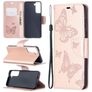 Mobigear Butterfly Samsung Galaxy S21 Hoesje Bookcase Portemonnee - Roségoud