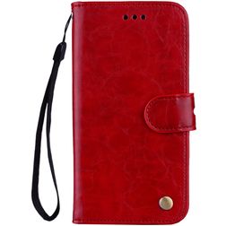 Mobigear Wallet Samsung Galaxy A8 (2018) Hoesje Bookcase Portemonnee - Rood